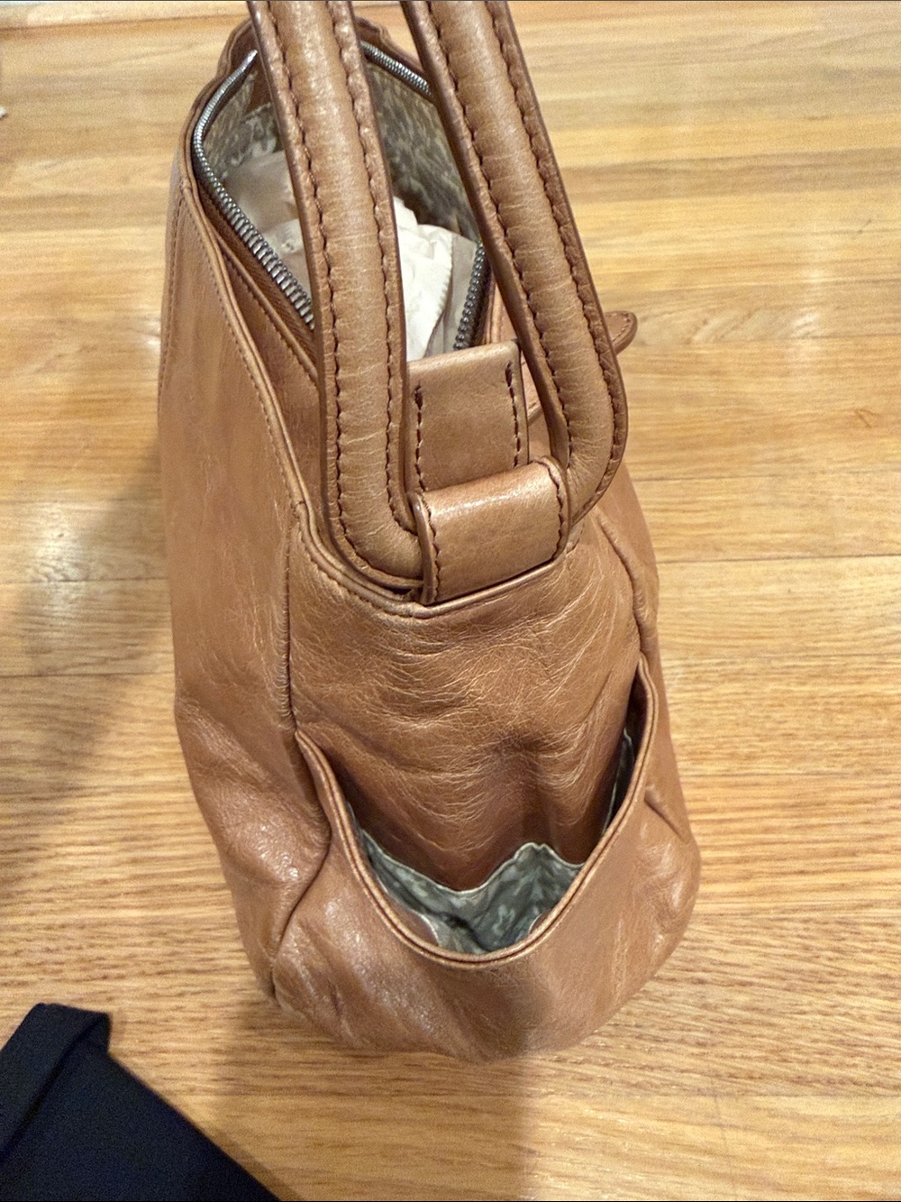 HOBO International Y2K 90s Cognac Leather Shoulder Bag - Picture 5 of 8